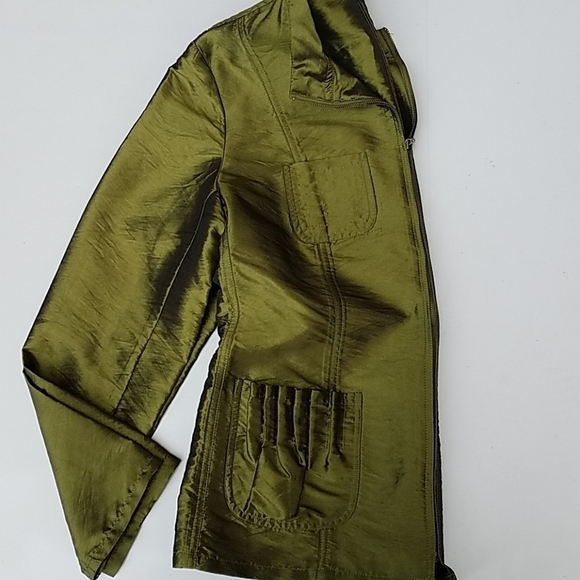 Chicos silk like jacket 0 long sleeves emerald - Picture 6 of 8